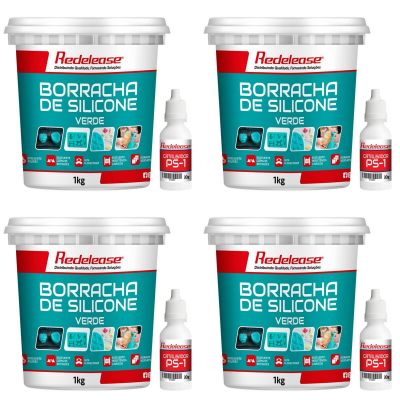 Borracha De Silicone Verde Alta Flexibilidade para Moldes (Com Catalisador) [4,120 Kg]