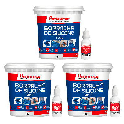 Borracha De Silicone Azul Alta Flexibilidade para Moldes Com Catalisador (3,090 Kg)