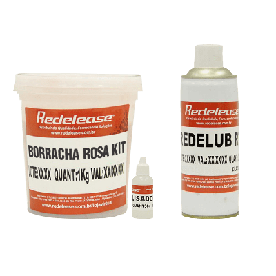 Kit Borracha De Silicone Rosa C/ Catalisador + Spray Redelub