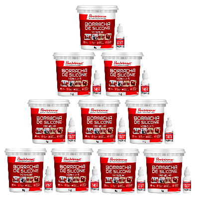 Borracha De Silicone Vermelha Rígida para Fundição Com Catalisador (10,500 Kg)