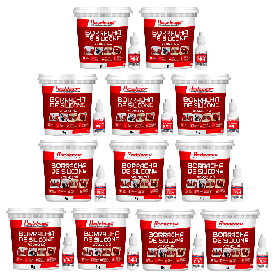 Borracha De Silicone Vermelha Rígida para Fundição Com Catalisador (12,600 Kg)