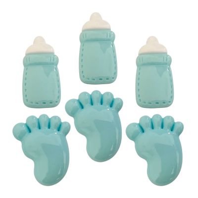 Charms Apliques para Decoração Baby Menino (6 Un)