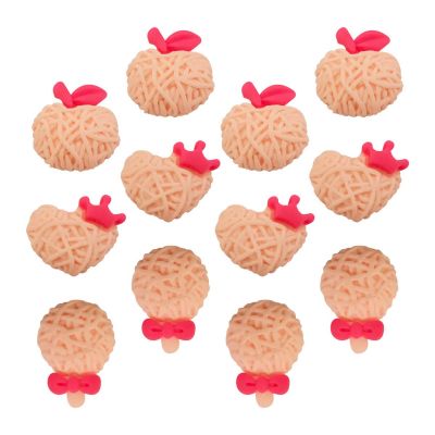 Charms Apliques para Decoração Delicado Rosa (12 Un)