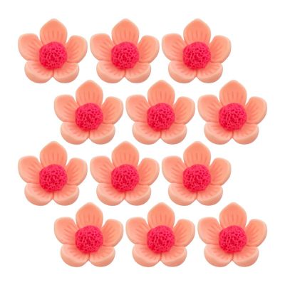 Charms Apliques para Decoração Florzinha Salmão (12 Un)