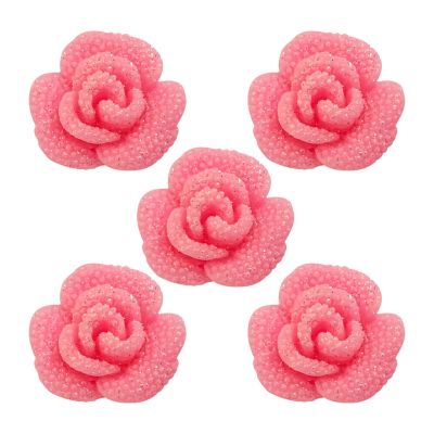 Charms Apliques para Decoração Rosa Luxo (5 Un)
