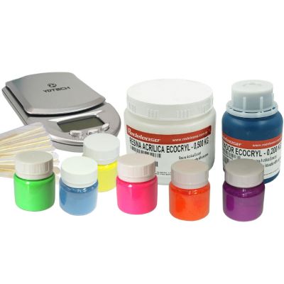 Kit Artesanato Eco Resina com Pigmentos e Ferramentas