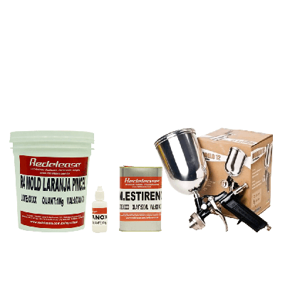 Kit Gel Coat Molde Iso Laranja C/ Catalisador e Diluente + Pistola Modelo 12 (Bico 4mm)