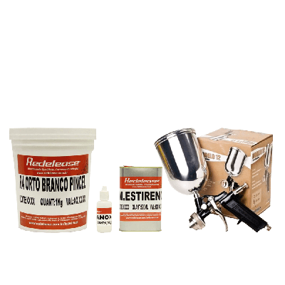 Kit Gel Coat Orto Branco C/ Catalisador e Diluente + Pistola Modelo 12 (Bico 4mm)