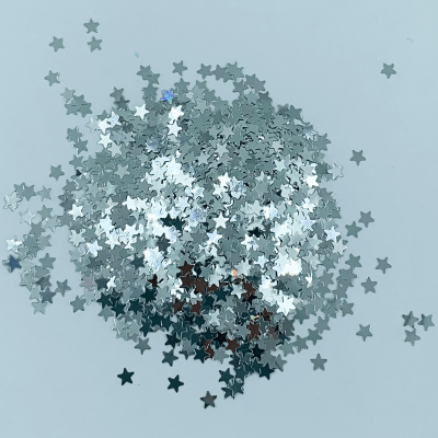 Glitter Estrela Prateada Holográfico Laser Silver Star (30 g)