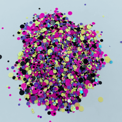 Glitter MIX de Amarelo, Rosa, Roxo e Preto (30 g)