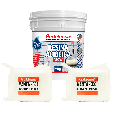 Kit Resina Acrílica Base Água Com Manta Fibra De Vidro 300