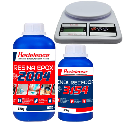 Kit Resina Epóxi 2004 Transparente 1Kg + Balança de Precisão