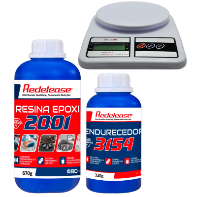 Kit Resina Epóxi 2001 Transparente 1Kg + Balança de Precisão