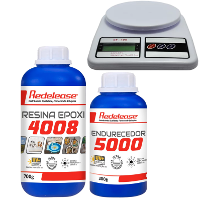 Kit Resina Epóxi 4008 Ultra Transparente 1Kg + Balança de Precisão