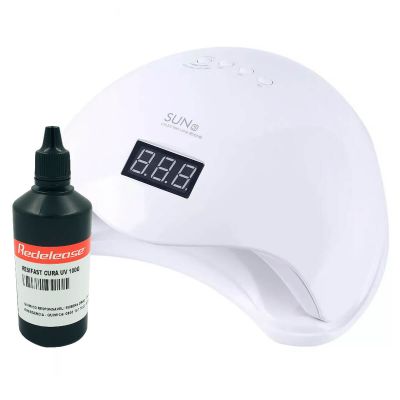 Kit Cabine de Luz Led/uv 48w + Resina de Cura UV Resifast