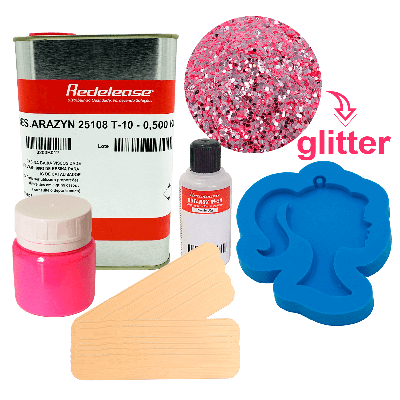 Kit Chaveiro Barbie em Resina com Molde de Silicone (Faça você mesmo)