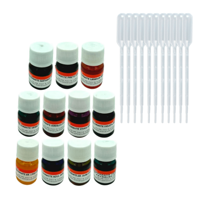 Kit Econômico TODOS os Corantes Translúcidos Com Pipetas de Brinde