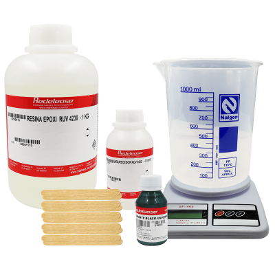 Kit Fabricação de Bandejas e Mesinhas Resinadas com Corante Black Universe Verde