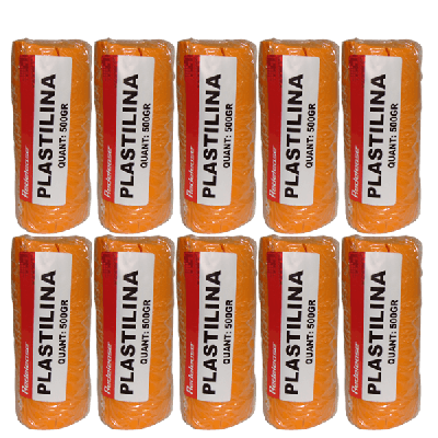 Massa De Modelar Plastilina Laranja 5 Kg (10 Un)