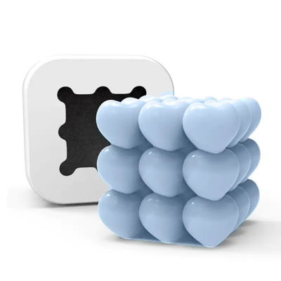 Molde de Silicone Mini Coração em Cubo