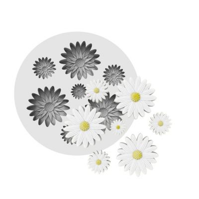 Molde de Silicone Mini Margaridas 7 Cavidades