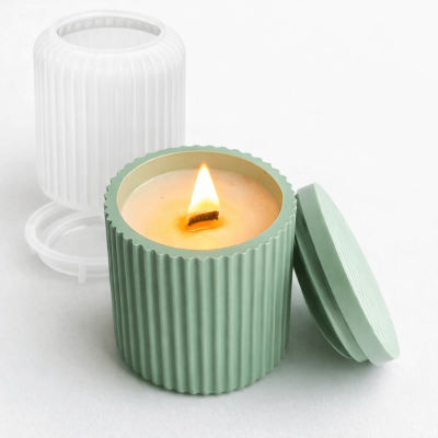 Molde de Silicone Pote com Tampa Modelo 3