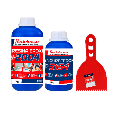 Kit Resina Epóxi 2004 Transparente de Baixa Viscosidade + Espátula Dentada