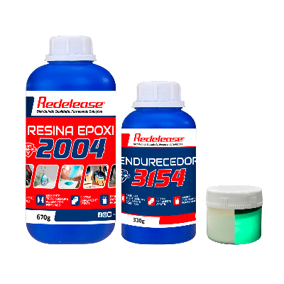 Kit Resina Epóxi 2004 Transparente de Baixa Viscosidade + Pigmento Lumilux Fosforescente