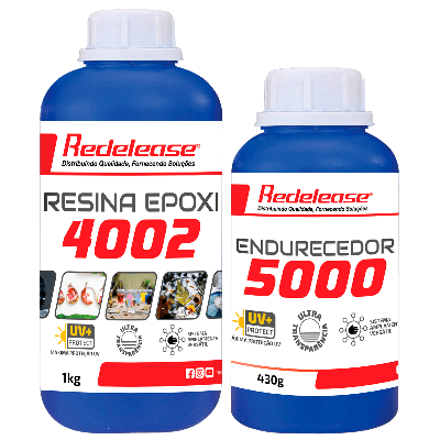 Resina Epoxi 4002 Alta Viscosidade ULTRA TRANSPARENTE e Proteção UV Com Endurecedor (1,430 Kg)