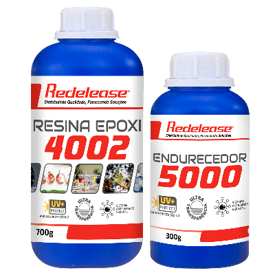 Resina Epoxi 4002 Alta Viscosidade ULTRA TRANSPARENTE e Proteção UV Com Endurecedor (01 Kg)