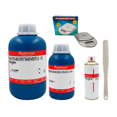 Kit de Resinas, desmoldante e ferramentas (Opção 4)
