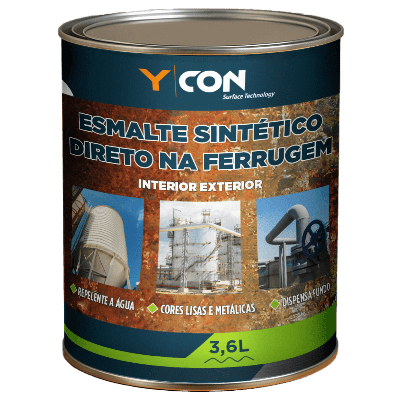 Ycon Building Esmalte Cinza Dupla Ação Brilhante Anticorrosivo (3,6 L)