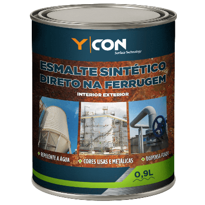 Ycon Building Esmalte Cinza Dupla Ação Brilhante Anticorrosivo (900 ml)
