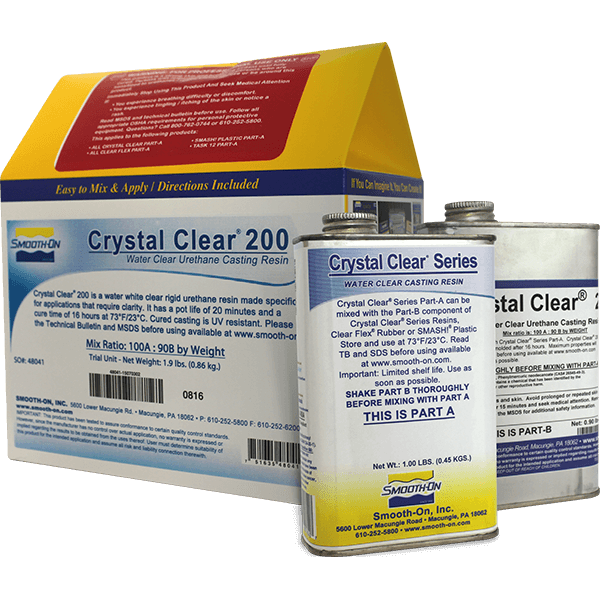 Kit Resina Pu Cristal Smooth-on Crystal Clear 200 (Poliuretano) - Redelease