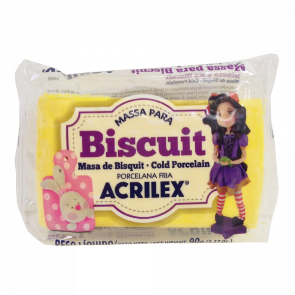 Massa para Biscuit Amarelo Ouro Acrilex (90 g)
