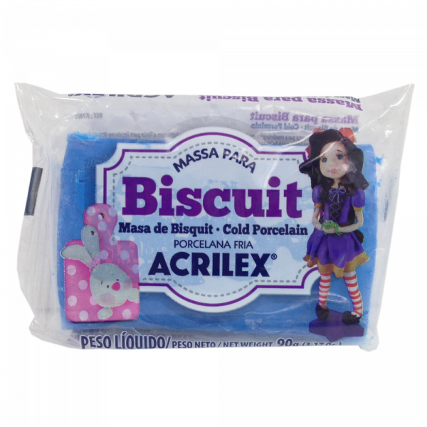 Massa para Biscuit Azul Cobalto Acrilex (90 g)