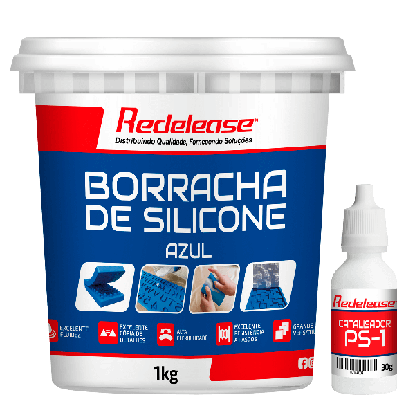 Borracha De Silicone Azul Alta Flexibilidade para Moldes Com Catalisador (1,030 Kg)