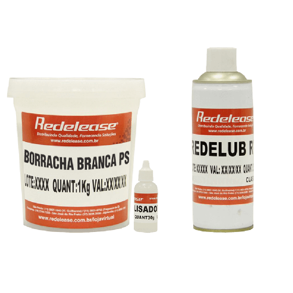 Kit Borracha De Silicone Branca C/ Catalisador + Spray Redelub