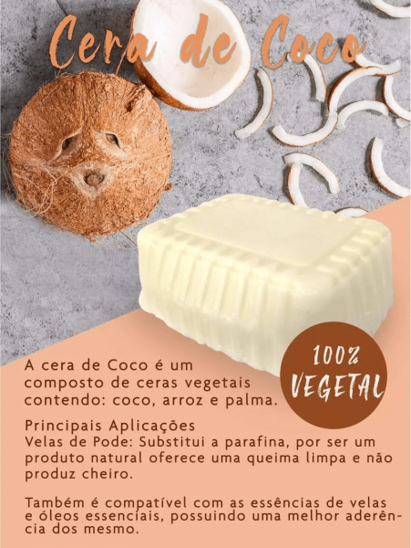 Cera de Coco para Velas 100% Vegana Vegetal (01Kg)