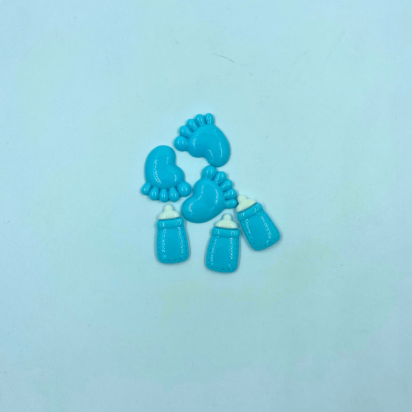 Charms Apliques para Decoração Baby Menino (6 Un)
