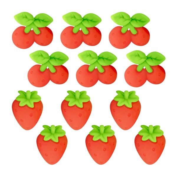 Charms Apliques para Decoração Frutas Vermelhas (12 Un)