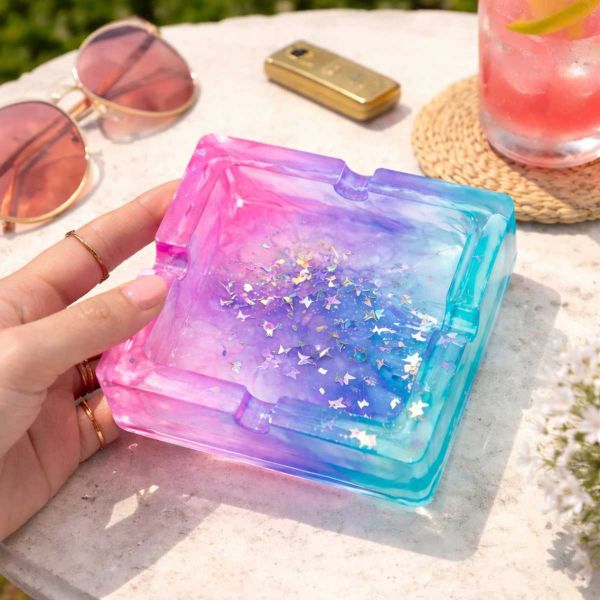 Molde de Silicone Formato Cinzeiro Quadrado