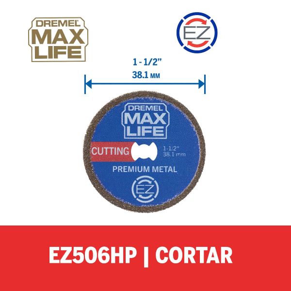 Disco De Corte Dremel Max Life De 38,1mm Com Espessura De 1,1mm (Modelo EZ506HP)