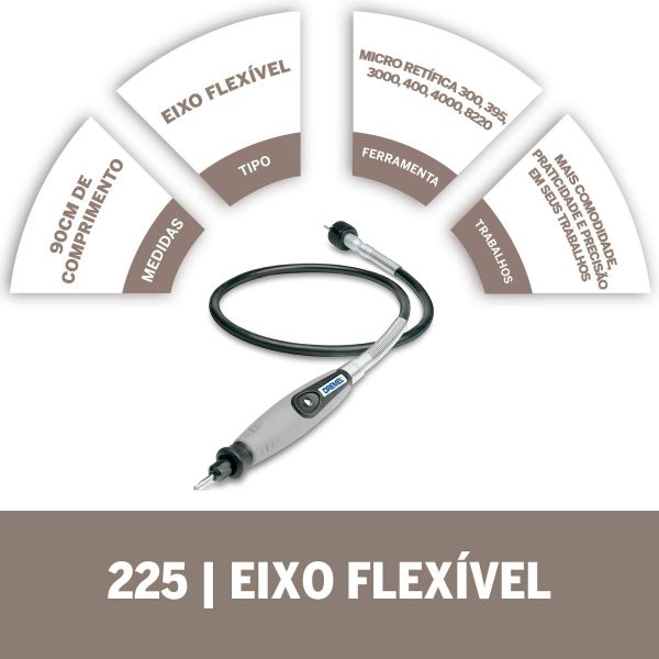 Dremel Acoplamento Eixo Flexível Para Detalhes (Modelo 225)