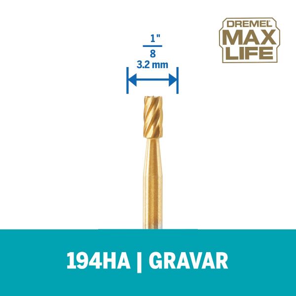 Escareador Dremel Max Life Para Esculpir De Ponta Quadrada De 3,2mm (Modelo 194HP)