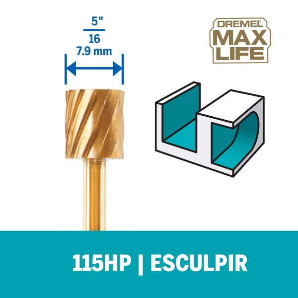 Escareador Dremel Max Life Para Esculpir De Ponta Quadrada De 7,9mm (Modelo 115HP)