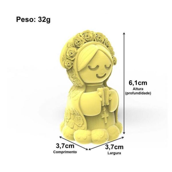 Molde de Silicone Nossa Senhora com Terço 6cm