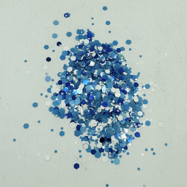 Glitter MIX de Branco, Azul Claro e Escuro (30 g)