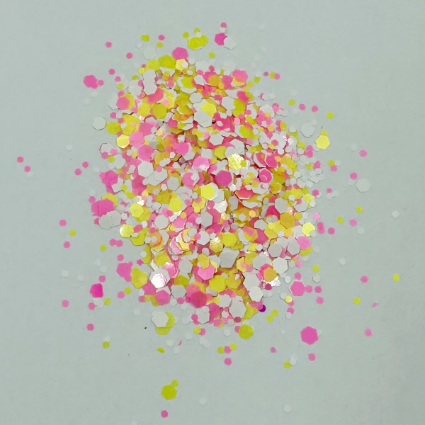 Glitter MIX de Rosa, Amarelo e Branco (30 g)