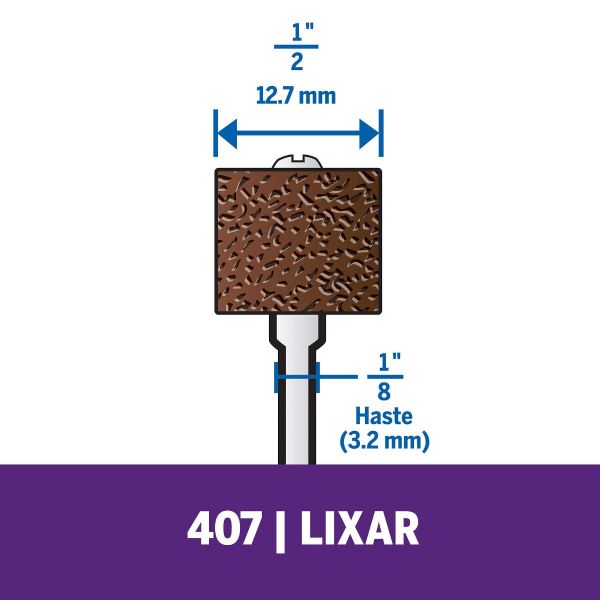 Haste Para Lixar De 12,7mm Dremel Com Tubo De Lixa De Grão Grosso (Modelo 407)